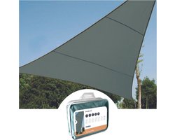 Perel Schaduwdoek, waterafstotend, 3.6 x 3.6 x 3.6 m, 160 g/m², polyester, driehoek, groengrijs