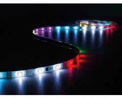 Perel Set met digitaal geanimeerde LED-strip, 150 heldere 5050 LED's, RGB-controller en voeding, siliconen coating, 5 meter