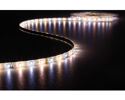 Perel Set met LED-strip, controller en voeding, 300 heldere 3528 LED's, 5 m, warm en koud wit