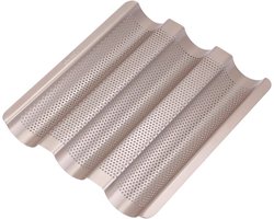 Perforated Baguette Baking Sheet, Nonstick 3 Wave Bread Bread Baking Mold Oven Toaster Pan French Stick Bread Bakeware Pan