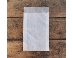 Pergamijn envelop / zakje semi transparant 130 x 180 + 20 mm klep per 100 stuks