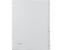 Pergamy tabbladen, ft A4, 23-gaatsperforatie, grijze PP,  A-Z