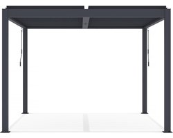 Pergola terrasoverkapping zonwering verstelbaar aluminium "Windsor" - 3 x 3 m - Antraciet