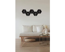 Periodiek systeem ENJOY muurdecoratie - Wanddecoratie - Zwart - Houten art - Muurdecoratie - Line art - Wall art - Wandborden - Bohemian - kerst - kerstcadeau - wandecoratie woonkamer - kerstgeschenk