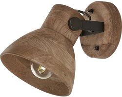 PERIYAR - Wandlamp - Donkere houtkleur - Mangohout
