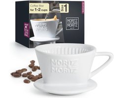 Permanent Koffiefilter - Handfilter voor Aromarijke Koffie - Porselein Koffiefilter Maat 1 voor 1-2 Koppen - Wit