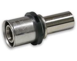 Persfitting Buisovergang naar Koperen Buis 20 x 2 - 15 mm vernikkeld