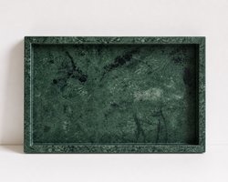 PersisCo Groen Marmeren Dienblad – 30 x 20 cm – Rechthoekig Marmer met Opstaande Rand