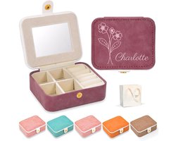 Personaliseerbaar Reissieradendoosje in PU-Leer - Klein Kistje voor Ringen, Oorbellen en Kettings