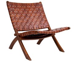 Perugia vouwstoel - opvouwbare stoel - teak houten zitplaatsen - draagbaar en stijlvol - 66x74x73 cm