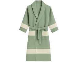 Peshtemal badjas hamam – sauna badjas - 100% hoogwaardig katoen – sneldrogend & lichtgewicht – zomer | ochtendjas - unisex hamam badjas - groen