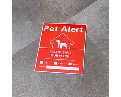 Pet Alert Sticker 2st | Huisdier alert sticker voor hulpdiensten en brandweer