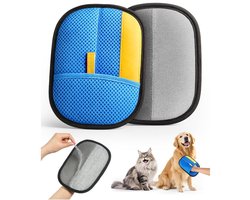 Pet Grooming Gloves - 2 stuks - Huisdierhaar Verwijderaar Handschoen- Herbruikbaar - Wassen, haarverwijderen en verzorging - Zwart - Voor meubels, auto & kleding