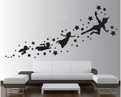 Peter pan shadow wall decal removable vinyl sticker mural window kids children art - ShopVlot