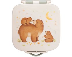 Petit Monkey Bentobox Bears and Stars Back to School - Groen/Wit