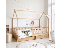 Petite Amélie Bedhuisje 90x200 cm - Rêve - Huisbed - Hemelbed Naturel