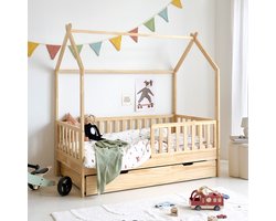 Petite Amélie Bedhuisje / juniorbed Rêve - 80x160 cm - Hemelbed Naturel
