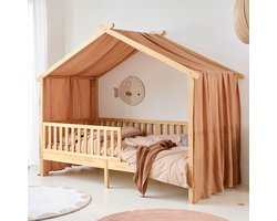 Petite Amélie Gordijn voor bedhuisje «Maison» 90 x 200 cm mousseline katoen caramel