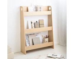 Petite Amélie Houten Boekenrek kind - Kinderboekenkast met Drie Schappen - Montessori boekenkast voor kinderkamer - Naturel