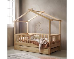 Petite Amélie Huisbed Maison - Peuterbed 80x160 cm - Bedhuisje - Naturel