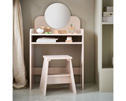 Petite Amélie Kaptafel Belle – Make up tafel met stoel & spiegel – Met ruim opbergvak – Ook te gebruiken als bureau