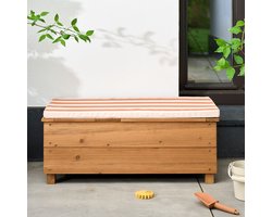 Petite Amélie Kinderbank voor Buiten 2-in-1 – Zand & Water Speelbank met Kussen, Deksel en Opbergvakken – FSC-Hout