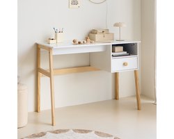 Petite Amélie Kinderbureau met opbergruimte «Cerise» | Wit