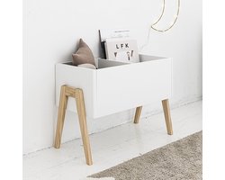 Petite Amélie ® Opbergkist Kinderen - Naturel / Wit Hout - Speelgoedkist Kinderkamer - Compact, Makkelijk te Combineren & Speelgoed Snel bij de Hand - H.39x B.50x D.30 cm