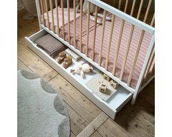 Petite Amélie ® Opberglade op wieltjes - Bedlade - 60 x 120 cm - Extra opbergruimte - Wit