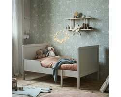 Petite Amélie ® Peuterbed - Meegroeibed 80 x140/170/200 cm - Peuterbed inclusief Lattenbodem – Grijs