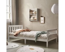 Petite Amélie Peuterbed Milo – 200x90 cm – Wit – Massief Hout – Inclusief Lattenbodem