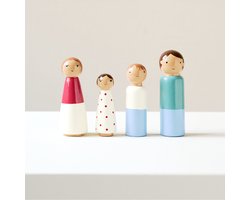 Petite Amélie Poppen voor poppenhuis «Ma Petite Famille Jacinthe» – set van 4 poppetjes – 7-10 cm