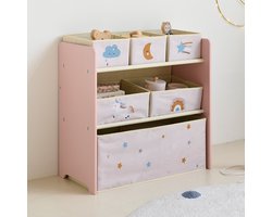 Petite Amélie Speelgoedkast met opbergbakken Lara - Met zes opbergbakken - Toegankelijke hoogte