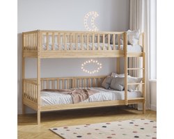 Petite Amélie Stapelbed «Plume» – 200x90 cm – Naturel – massief grenenhout – robuuste constructie