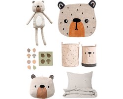 Petite Amélie Wanddecoratie Kinderkamer - Dierenkop Teddybeer - 30x32 cm