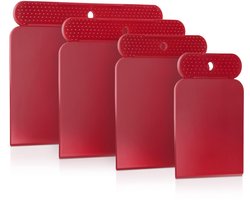 PETITIONE Japanse Spatel Set | 4-delige Premium Kunststof Plamuur Messen Set | Gemakkelijk te reinigen | Extra grote gripnoppen | Voor Acrylmalerei en Teigschneider