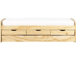 PETIVILLE - Onderschuifbed - Lichtbruin - 90 x 200 cm - Hout