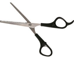 Pets Collection huisdieren knipschaar - vacht uitdunnen - rvs/kunststof - katten/honden - 18 cm