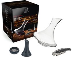 Peugeot Wine Service giftset: dekanteerkaraf + reinigingsballetjes + kurkentrekker sommelier