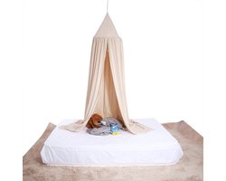 Peuter bed luchten - kinder hemelbed wieg - mooie katoenen ronde koepel - opknoping hemelbed voor kinderen slaapkamer decor - 235cm (kaki)