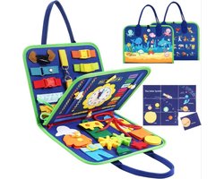 Peuter Busy Board, Montessori Speelgoed, Druk Boek Leerzaam Sensorisch Speelgoed voor Peuters, Peuter Reis Educatief Speelgoed, Leer Fijne Motoriek, Verjaardags voor Meisjes Jongens, Stijl A