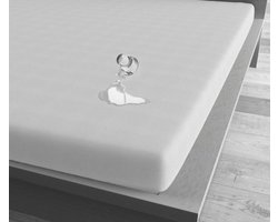 Peuter / junior / kinder waterdicht incontinentie hoeslaken / plaszeil (bij bedplassen kinderen) / matrasbeschermer / protector / molton wit 70 x 140 cm FIJNE KWALITEIT (beddengoed slaapkamer / kinderkamer)