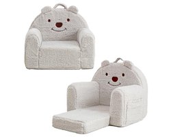 Peuter Stoel - Kinderfauteuil - Ontspannen Zitten - Zacht Schuim Materiaal - 40 cm Breed - Lichtgrijs