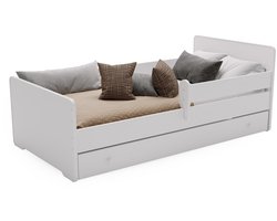 Peuterbed MAX - 160x80 cm - met lade en uitvalbeveiliging - wit