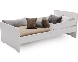 Peuterbed MAX - 160x80 cm - met uitvalbeveiliging - wit