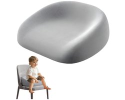 Peuterstoelverhoger – Vierkant zitverhogerkussen – Afneembare hoes – Antislip bodem – Verstelbare veiligheidsgordel – Geschikt voor thuis restaurant en theater – Grijs – 35 x 38 x 6 cm