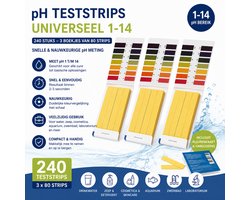 pH Teststrips 1-14 Universeel – 240 Lakmoespapier Strips – pH Meter voor Water, Zeep, Cosmetica, Zwembad, Aquarium & Laboratorium