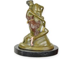 Phallus - Bronzen Beeld - Penis Sculptuur - Vrouw Beeldje - Brons Decoratie - 15x11x18