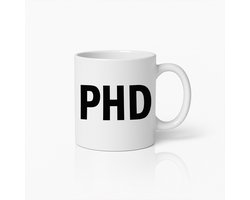 PHD Koffiemok – Grappig Academisch Student Afstudeer Cadeau – 330ml Keramische Beker