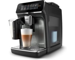 Philips 3300 Series LatteGo EP3349/70 - Espressomachine - 5 Soorten Koffie + Heet Water - Black Panthera - + AquaClean Filter